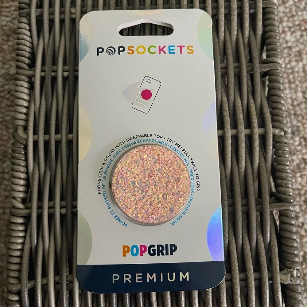 Rose Gols Sparkly Glitter Popsocket